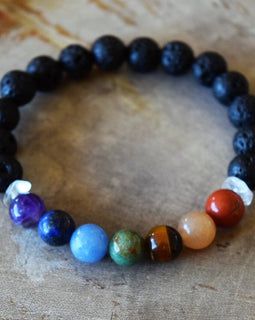 Aromatherapy Chakra Diffuser Bracelet with Genuine Gemstones!